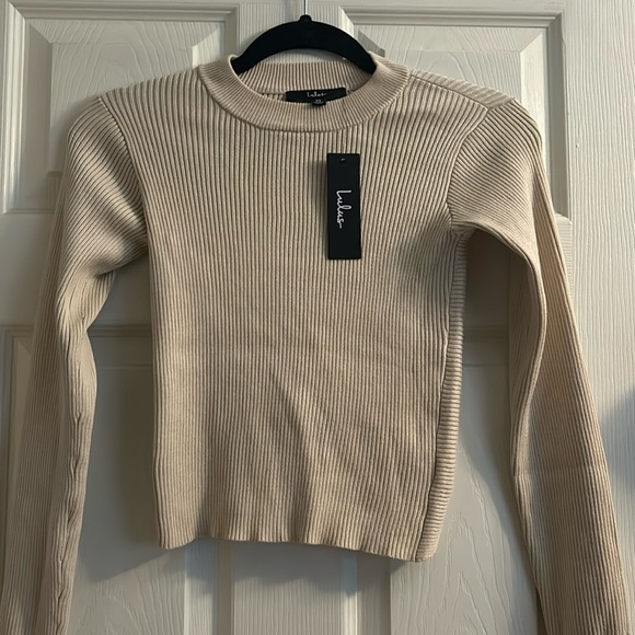 LULUS ribbed open back sweater - Picture 2 of 5